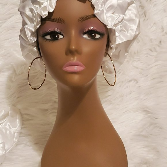 Woman's Custom Yellow Red Green Juneteenth Design Satin Hair Bonnets Wraps Scarf - Picture 2 of 2